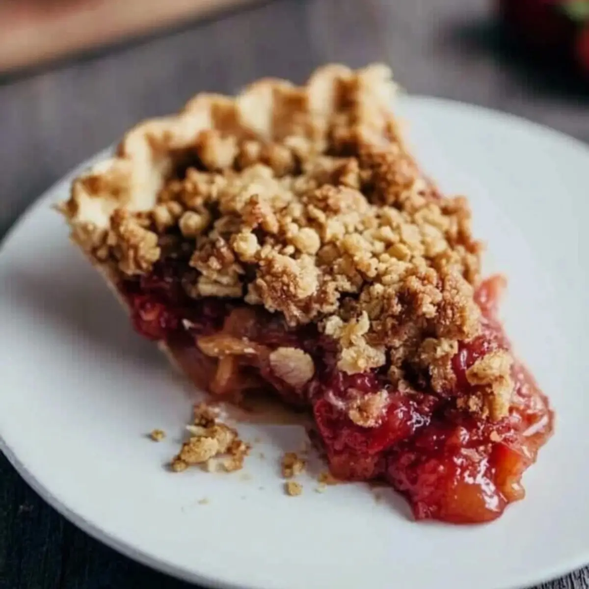 Gluten Free Strawberry Rhubarb Pie with Crumb Topping - Bitten Sweet Blog